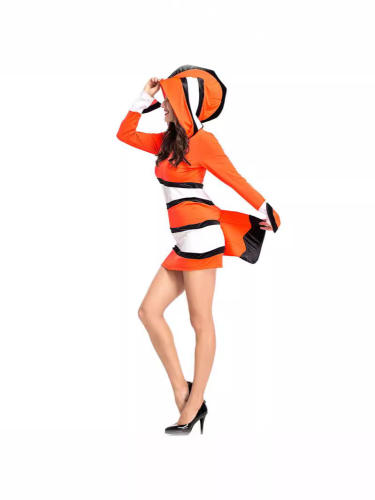 Carnival Nemo Clown Fish Costume Clownfish Cosplay Fancy Dress Halloween PQ5368