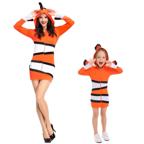 Carnival Nemo Clown Fish Costume Clownfish Cosplay Fancy Dress Halloween PQ5368