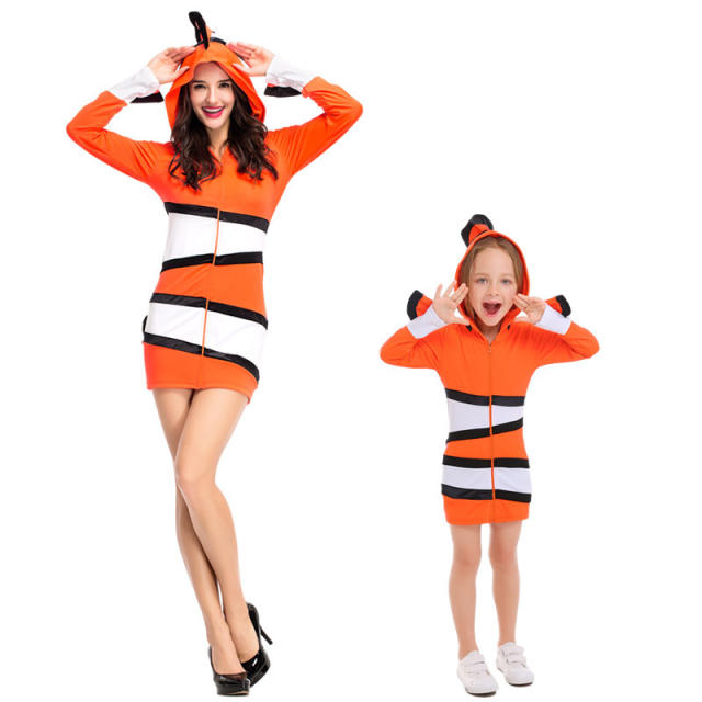 Carnival Nemo Clown Fish Costume Clownfish Cosplay Fancy Dress Halloween PQ5368