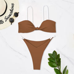Women's Bikini Solid Color Swimsuit Female Push Up Padded Swimwear PQ5021