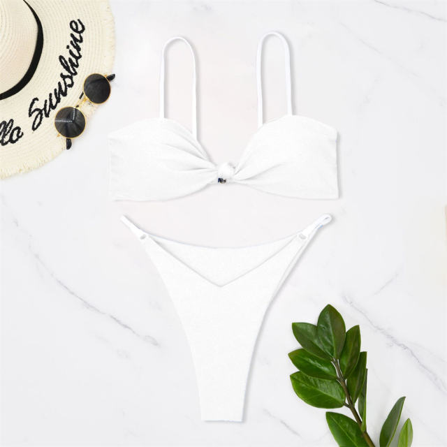 Women's Bikini Solid Color Swimsuit Female Push Up Padded Swimwear PQ5021