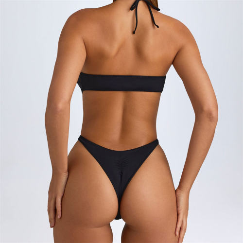 Sexy Crisscross Bikini for Women Swimsuit Solid Color Bathing Suit PQ5096