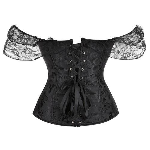 Lace Corset with Puff Sleeves Sweetheart Bustiers For Women Plus Size Corselet PQ2375