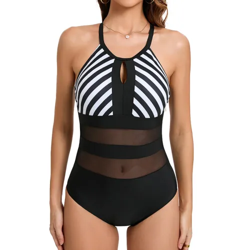 Women's One Piece Swimsuit Vintage Swimwear for Women Retro Bathing Suit PQ01