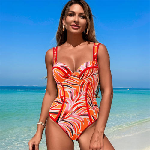 2025 Fashion Slim One Piece Swimwear for Womens Retro Bathers PQ2508