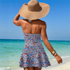 Women's Halter Vintage Swimwear Casual Bathing Suit Swimming Beachwear PQ2501