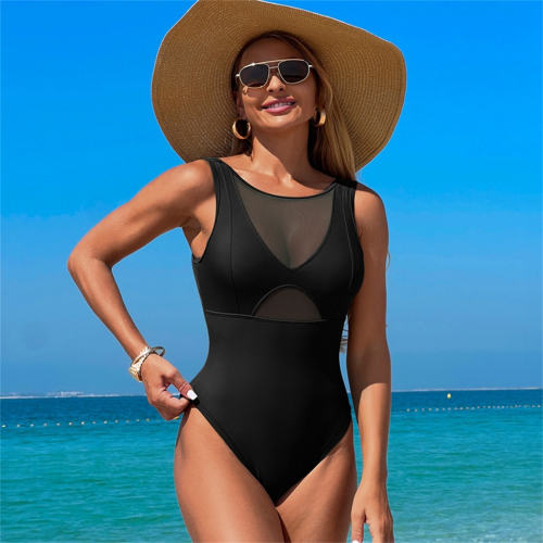 Women's One-Piece Swimsuit Swimwear for Female, Vintage High Cut Bathing Suit PQ2502