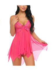 Blue Mesh Babydoll Lingerie Sheer Lace Nightdress For Women PQ3277G