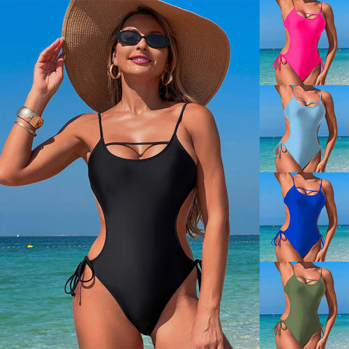 Spaghetti Straps One Piece Swimsuit for Womens Vintage Swimwear PQ2543