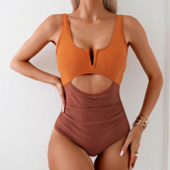 Women's One Piece Swimsuit, Cut Out Design Swimwear, High Waisted Monokini PQ2414