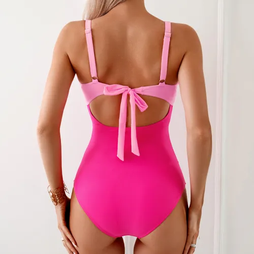 Women's One Piece Swimsuit, Cut Out Design Swimwear, High Waisted Monokini PQ2414