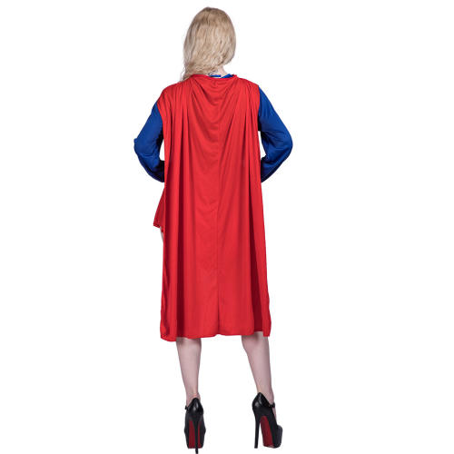 Superman Superhero Dress Halloween game Outfit Supergirl cosplay costume PQ071