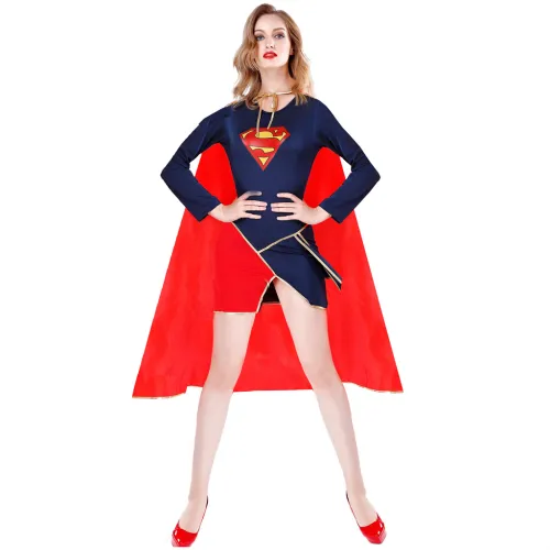 Supergirl Cosplay Costume Superman superhero uniform Halloween game Outfit PQ2904