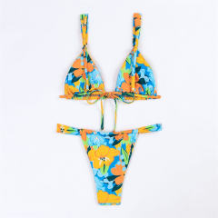 Floral Print Micro Bikini Set for Womens Two Pieces Swimsuit PQ4039