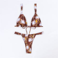 Floral Print Micro Bikini Set for Womens Two Pieces Swimsuit PQ4039