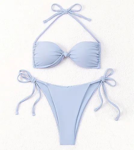 Two-Piece Bandeau Bikini Halter Neck Swimwear for Woman Beachwear Ladies Bathers PQ5049