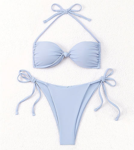 Two-Piece Bandeau Bikini Halter Neck Swimwear for Woman Beachwear Ladies Bathers PQ5049
