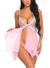 Women Lace Babydoll Lingerie Sexy Mesh Sleepwear PQ-W372