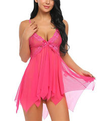 Women Lace Babydoll Lingerie Sexy Mesh Sleepwear PQ-W372