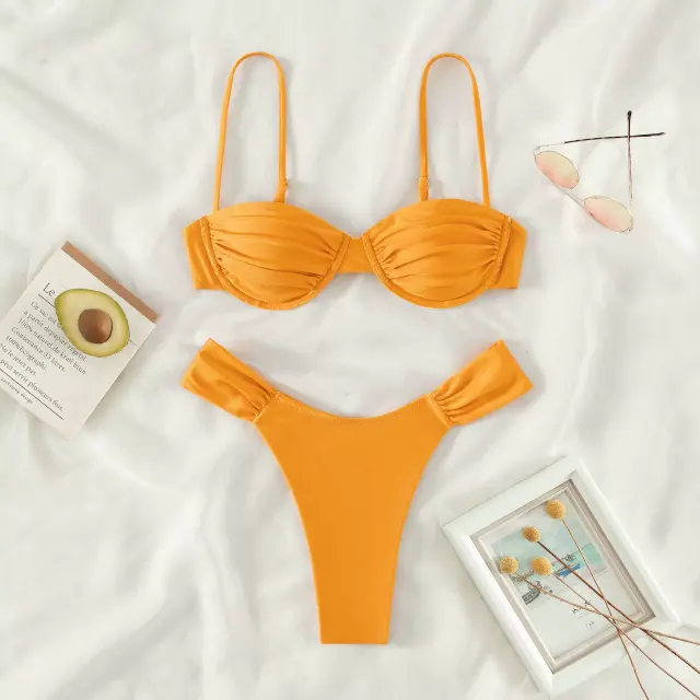 Women's Two-Piece Bikini Set Sexy Triangle Swimwear for Female PQ3021