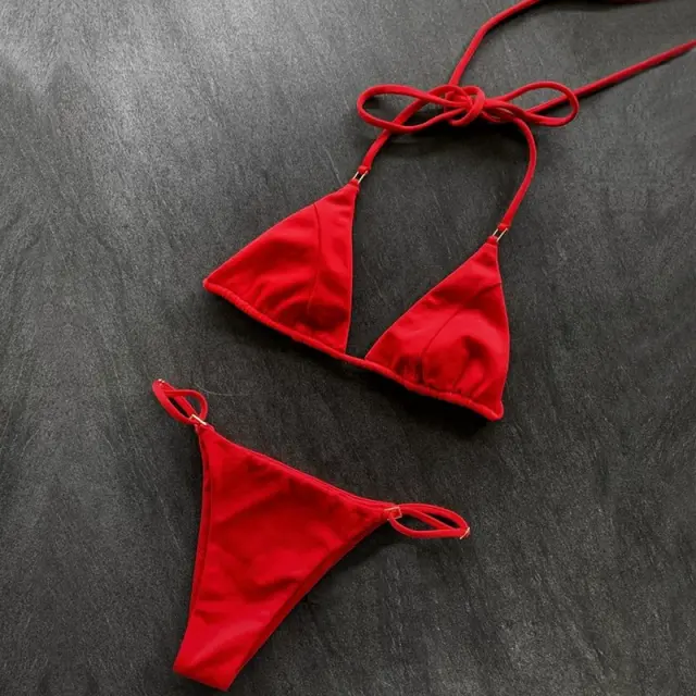 Triangle Bikini Set with Adjustable Straps Sexy Triangle Swimwear PQ2027