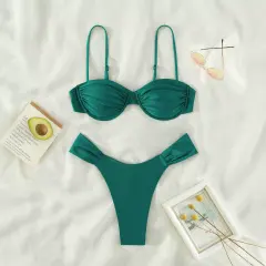 Women's Two-Piece Bikini Set Sexy Triangle Swimwear for Female PQ3021