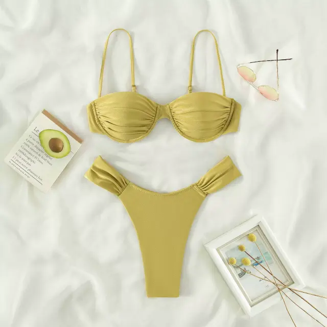 Women's Two-Piece Bikini Set Sexy Triangle Swimwear for Female PQ3021