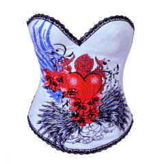 USA Flag Overbust Corset Sexy Bustier Women Sexy UK Corselet PQ2269