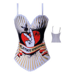USA Flag Overbust Corset Sexy Bustier Women Sexy UK Corselet PQ2269