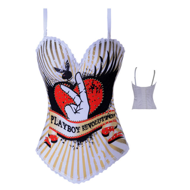 USA Flag Overbust Corset Sexy Bustier Women Sexy UK Corselet PQ2269