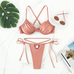 Women's Two-Piece Swimsuit, Underwire Push-Up Bikini Triangle Swimwear PQ3040