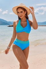 Women Two-Piece Swimsuit, Pastel Rainbow Stripe Bikini PQ250001