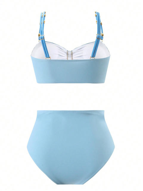 Woman Two-Piece Swimsuit Female High Waist Bottom PQ0580