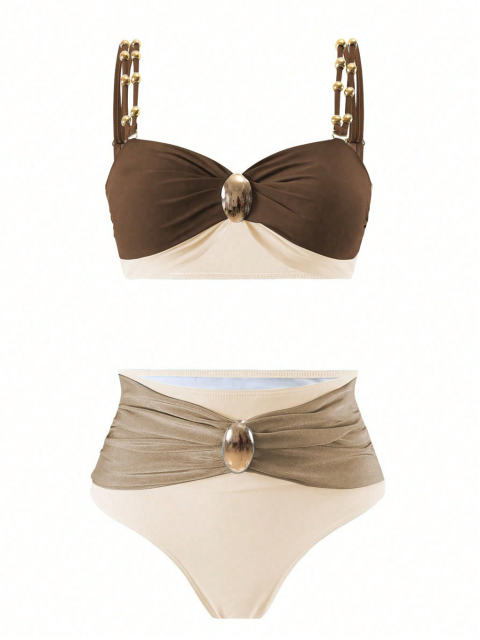 Woman Two-Piece Swimsuit Female High Waist Bottom PQ0580