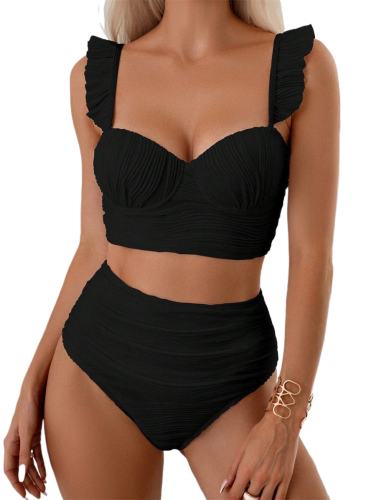 Vintage Two Pieces Bikini Sets for Woman Female Push Up Beachwear PQ-YD0411