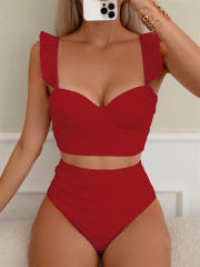 Vintage Two Pieces Bikini Sets for Woman Female Push Up Beachwear PQ-YD0411