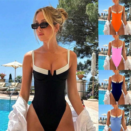 Women's One-Piece Swimsuit, Female High Cut Design Swimwear PQ24001