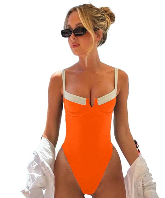 Women's One-Piece Swimsuit, Female High Cut Design Swimwear PQ24001