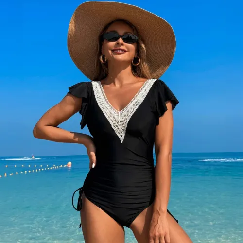 Women's One Piece Swimsuit for Female Retro Bathing Suit Vintage Bathers PQ243601