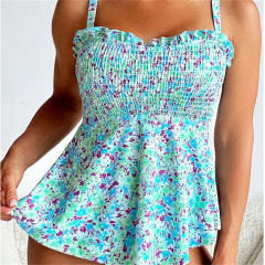 Floral Printed Tankini Womens Retro Swimwear Wholesale Vintage Swimsuit PQ8009