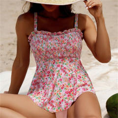 Floral Printed Tankini Womens Retro Swimwear Wholesale Vintage Swimsuit PQ8009