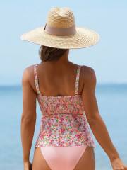 Floral Printed Tankini Womens Retro Swimwear Wholesale Vintage Swimsuit PQ8009