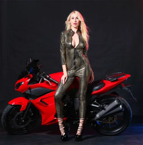 Snake Patterned Zip-Up Jumpsuit Python Catsuit For Womens PQ6632