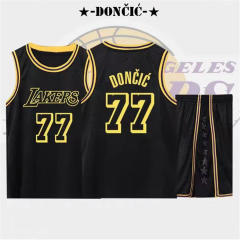 Kid Luka Doncic Basketball Kits Child Los Angeles 77 Tops Lakers Fan Apparel PQ-LD898