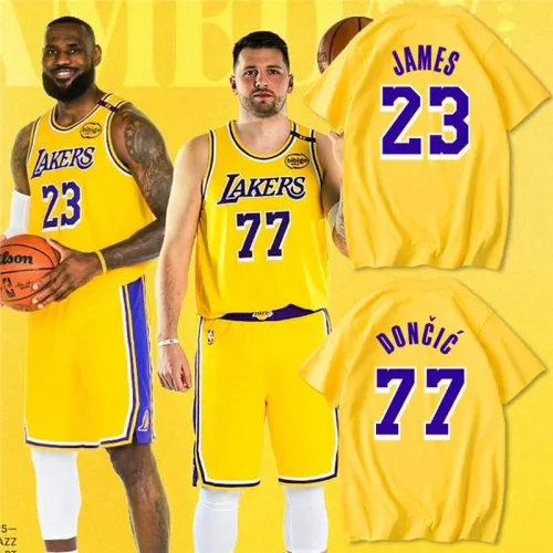 Luka Doncic Basketball T-shirts Los Angeles 77 Tops Lakers Fan Apparel PQ-LK077