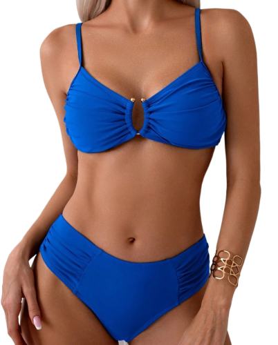 Women's Two Piece Swimsuit, Keyhole Top with Spaghetti Straps Swimwear PQ25022