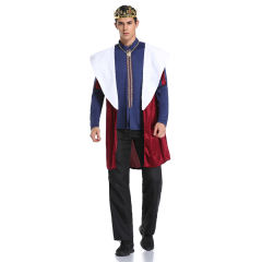 Retro Court Costume For Men Medieval King Robes Carnival Emperor Cosplay Uniform