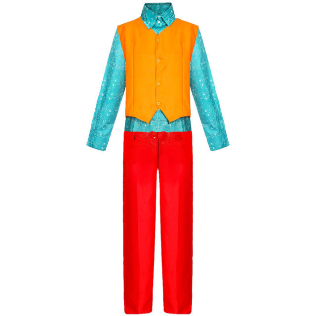 Mardi Gras Men Suits Carnival Clown Theme Costume Joker Cosplay Uniform