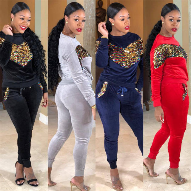 Chic Autumn Women's Two Piece Pants Spring Sweetheart Tracksuits PQCM278A