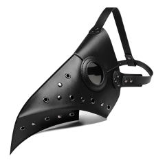 Halloween Costume Props Leather Plague Doctor Headgear PU Medieval Masquerade Mask